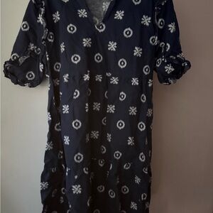 Goodthreads Dark Blue Floral Long Sleeve Dress